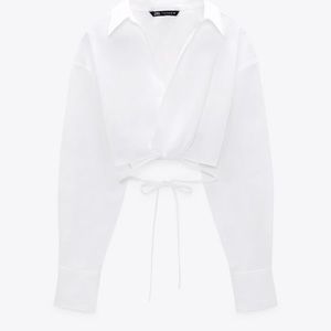 Zara Cropped Wrap Style Shirt